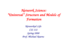 Lecture Slides: Network Science: Universal Structure and Models of Formation